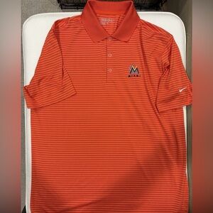 Miami Marlins Nike Golf Polo Shirt Orange Retro Men’s Large